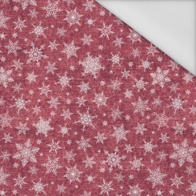 ŚNIEŻYNKI WZ.2 / ACID WASH BORDOWY  - tkanina wodoodporna