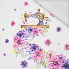 MASZYNA I KWIATY - PANEL (75cm x 80cm) tkanina wodoodporna