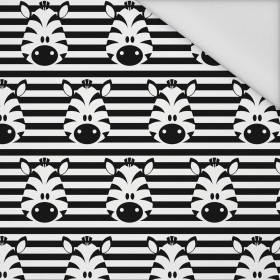 ZEBRY / biały  - tkanina wodoodporna