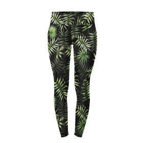 LEGGINSY SPORTOWE - TROPIKALNE LIŚCIE wz. 3 / czarny (JUNGLE)