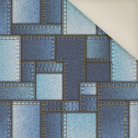 JEANSOWE ŁATY / granatowy - Welur tapicerski