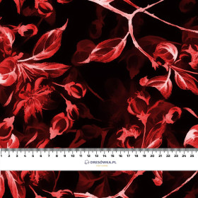 KWIATY JABŁONI wz. 1 (czerwony) / czarny- single jersey z elastanem ITY