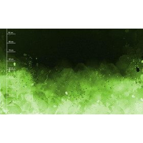 KLEKSY (zielony) / czarny - PANEL PANORAMICZNY (95cm x 160cm)