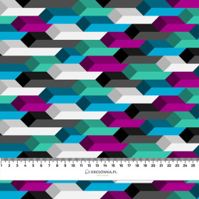 BRYŁY 3D - single jersey z elastanem