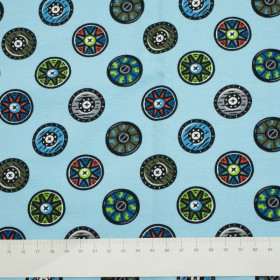 TARCZE (WIKINGOWIE) / błękitny - Single Jersey TE210