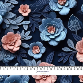 FLOWERS 3D WZ. 12 - dresówka pętelkowa
