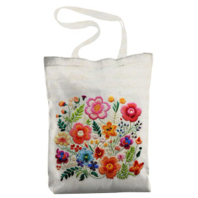 SHOPPERKA - FLOWERS 3D WZ. 17 - tkanina bawełniana - zestaw do uszycia