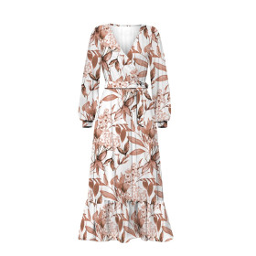 FLOWERS WZ.11/ Mocha Mousse  - single jersey 