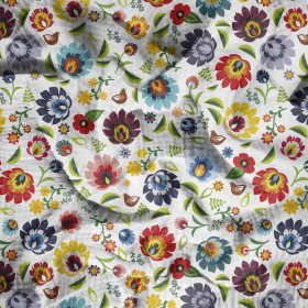 FOLK ŁOWICKI MINI / biały - Muślin bawełniany