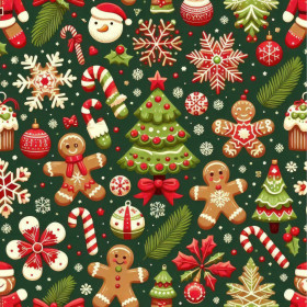 HAPPY CHRISTMAS WZ. 9 - dzianina drapana z elastanem ITY