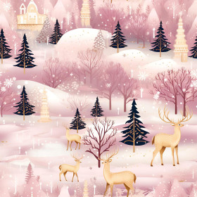 Pink Vintage Christmas wz. 1 - dresówka pętelkowa