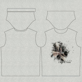 T-SHIRT MĘSKI - BE FREE (BE YOURSELF) / M-01 melanż jasnoszary - single jersey