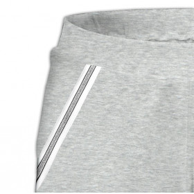 Spodnie dresowe damskie - melanż jasnoszary L-XL