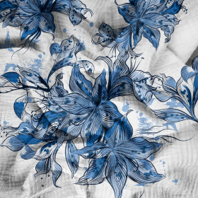 KWIAT WANILII (CLASSIC BLUE) - Muślin bawełniany