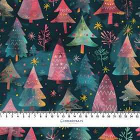 Pink Vintage Christmas wz. 5 - lekka dzianina drapana