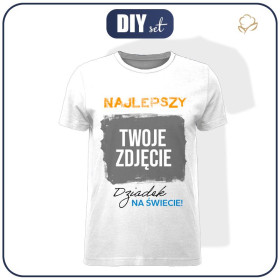 MĘSKI T-SHIRT - NAJLEPSZY DZIADEK NA ŚWIECIE - Z WŁASNYM ZDJĘCIEM - ZESTAW DO USZYCIA