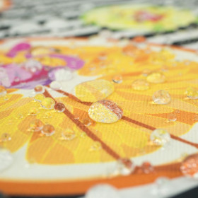 CYTRUSOWE FLAMINGI - tkanina wodoodporna 