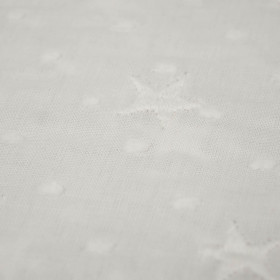 GWIAZDY / biały - Haftowana tkanina bawełniana