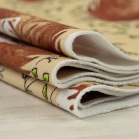 50cm ŚPIĄCE JEŻYKI (ŚPIĄCE ZWIERZĄTKA) / piaskowy - organiczna dresówka pętelkowa