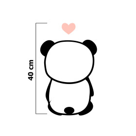 PANDA / BLADY RÓŻ ROZMIAR "M" 50x60 cm - biała (tył) - panel dzianina pętelkowa 