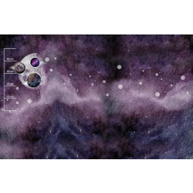 PLANETY (GALAXY) - PANEL PANORAMICZNY SINGLE JERSEY (100cm x 155cm)