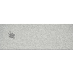 GEOMETRYCZNY WILK (ADVENTURE) / melanż jasnoszary - Panel panoramiczny - dzianina pętelkowa z elastanem