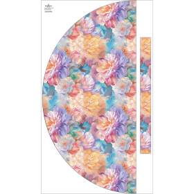 Panel na spódnicę z półkoła "MAXI" - Pastel flowers wz.19