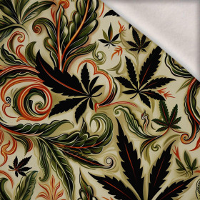 Hemp leaves WZ. 5 - dzianina drapana z elastanem ITY
