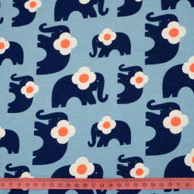 SŁONIE / NA JARMARKU / baby blue - single jersey TE210