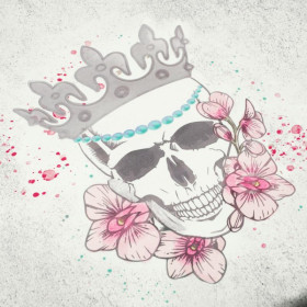 SKULL QUEEN / beton - panel panoramiczny dzianina pętelkowa 