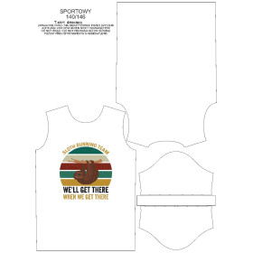 T-SHIRT SPORTOWY DZIECIĘCY - SLOTH RUNNING TEAM / biały (128/134)