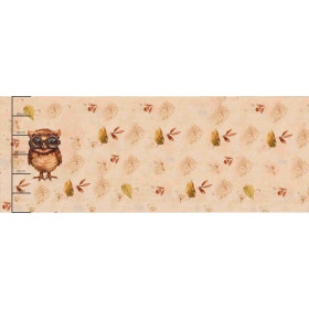 OWL STEAMPUNK FOREST WZ. 1 - PANEL PANORAMICZNY (60cm x 135cm )Len 100%