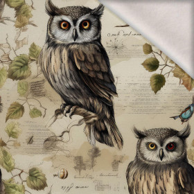 PASTEL BIRDS WZ.4 (SOWY) - dzianina drapana z elastanem ITY