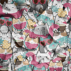 SUMMER CATS wz. 1 - Muślin bawełniany