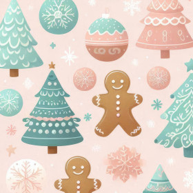 Pastel Christmas wz. 1 - lekka dzianina drapana