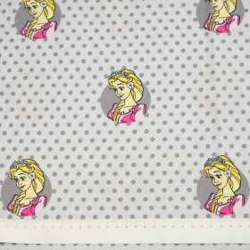 KOPCIUSZEK GROSZKI  / jasny szary - tkanina bawełniana