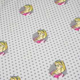 KOPCIUSZEK GROSZKI  / jasny szary - tkanina bawełniana