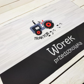 TRAKTOR / szary - panel tkanina wodoodporna PL