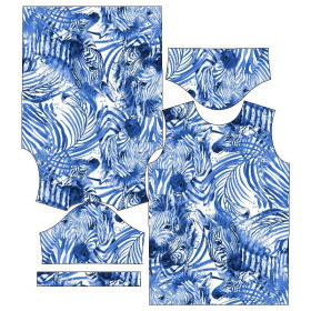 DZIECIĘCY T-SHIRT (128-134) - ZEBRY (CLASSIC BLUE)- single jersey 