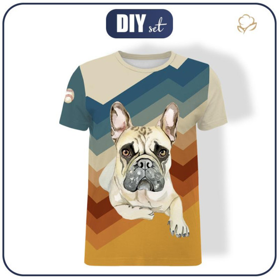 T-SHIRT MĘSKI - BULDOG / paski - single jersey