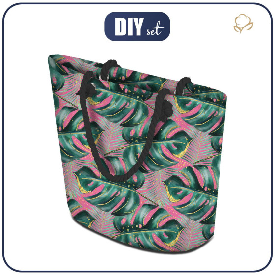 TORBA SHOPPER - MONSTERA wz. 5 / różowy - zestaw do uszycia