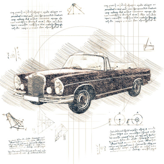 AUTO RETRO WZ. 4 - panel (75cm x 80cm)