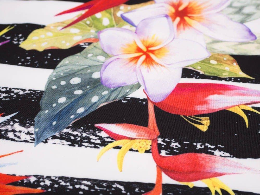 FLOWERS ON THE ZEBRA - swimsuit lycra
