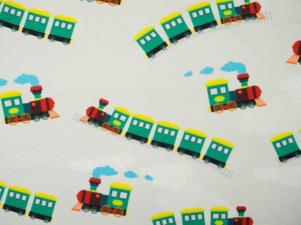 LOCOMOTIVES / green - Viscose jersey WE210