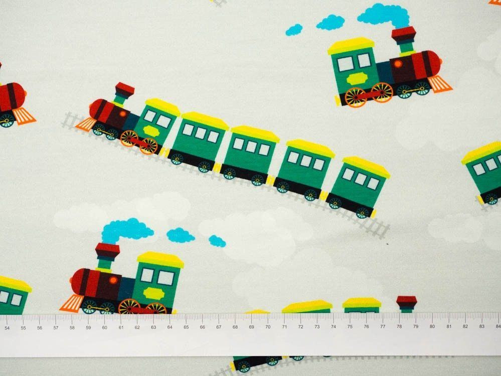 LOCOMOTIVES / green - Viscose jersey WE210