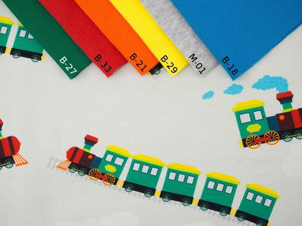 LOCOMOTIVES / green - single jersey with elastane TE210
