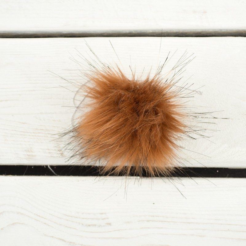 Eco fur pompom 6 cm - ginger