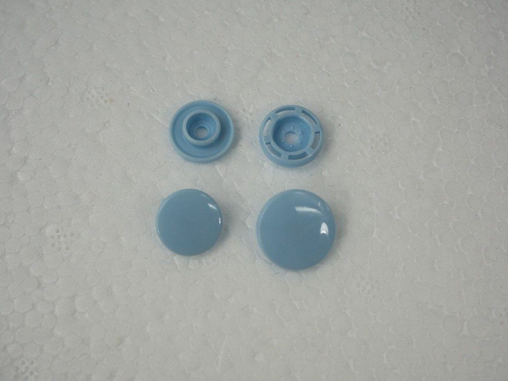 Snaps KAM T8, plastic fasteners 14mm -BABY BLUE 10 sets