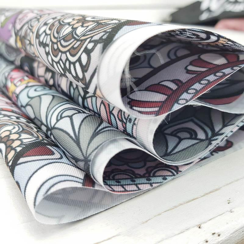 STAINED GLASS / aqua - Waterproof woven fabric