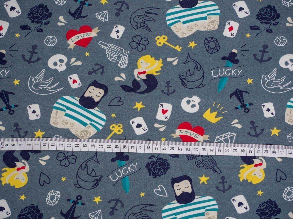 TATTOO / gray - Viscose jersey WE210